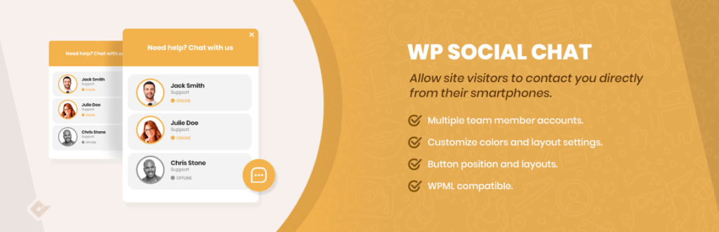 social chat whatsapp for wordpres plugin