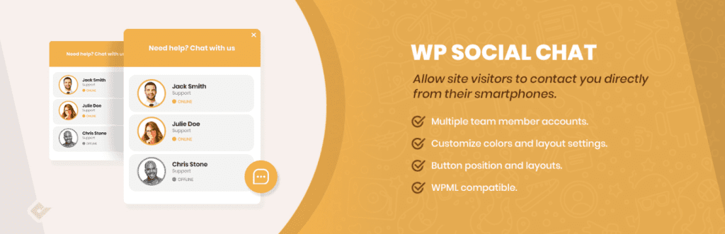 social chat whatsapp for wordpres plugin