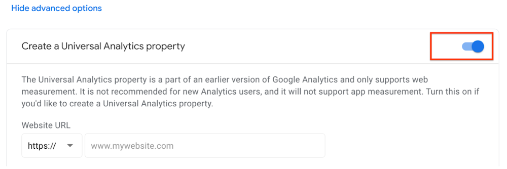 universal analytics property