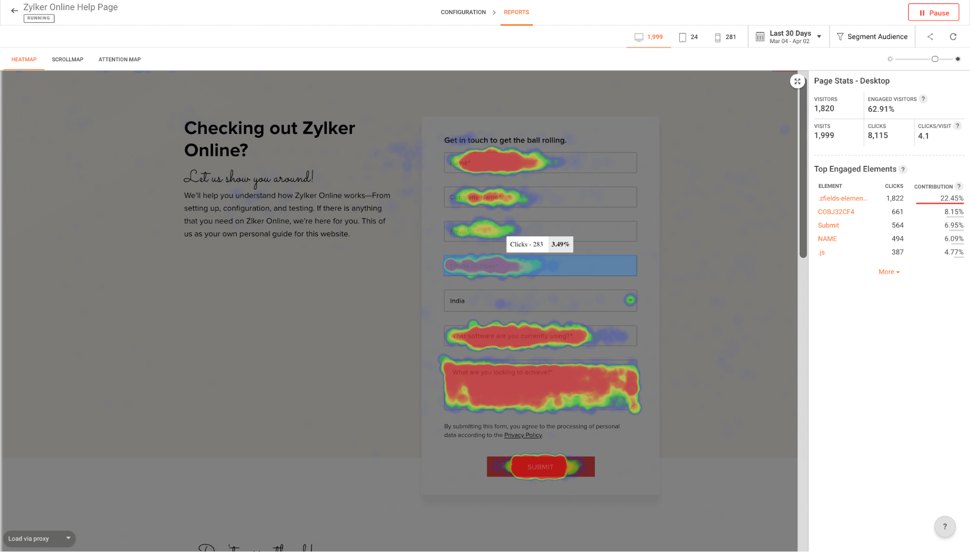 website navigation guide heatmaps