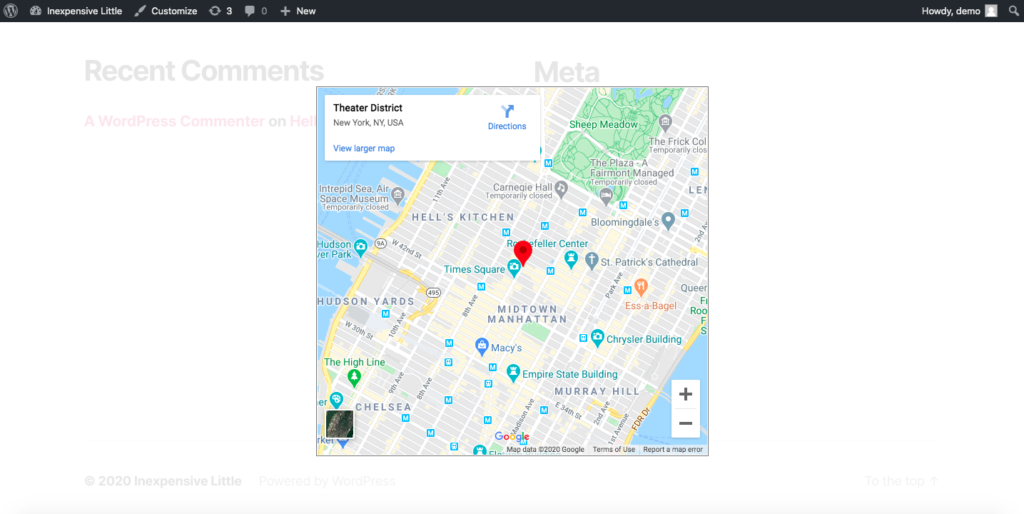 integrate wp to Google map display