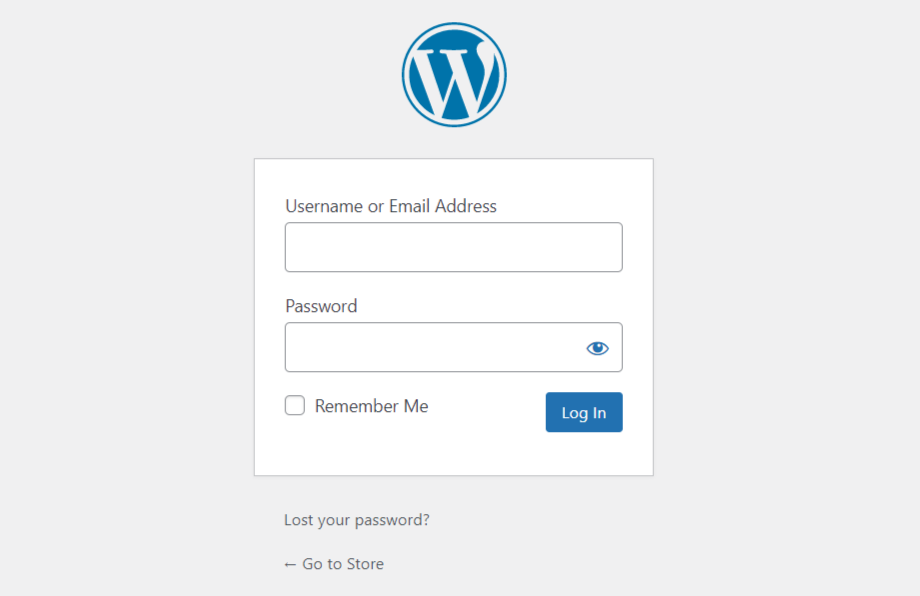 wordpress login panel