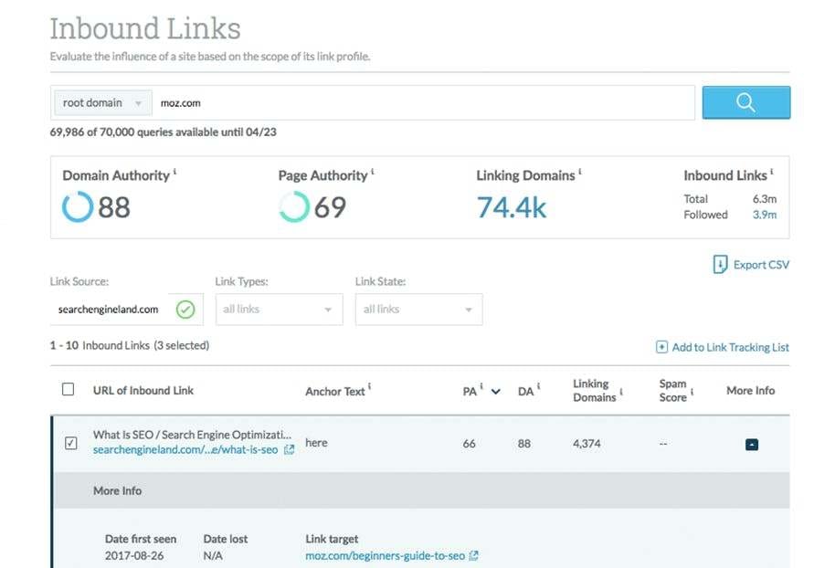 moz inbound links