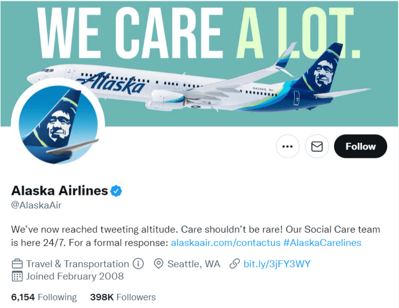 alaska airlines social media branding