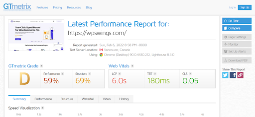 gtmetrics result