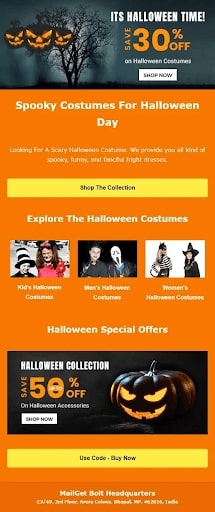 costumes email templates