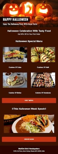 restaurant email template