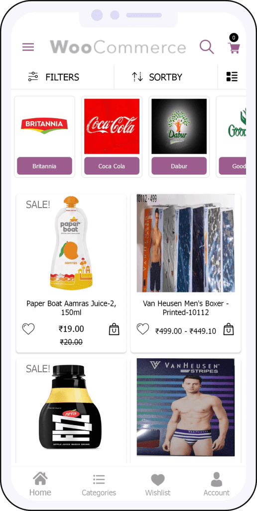 product list page