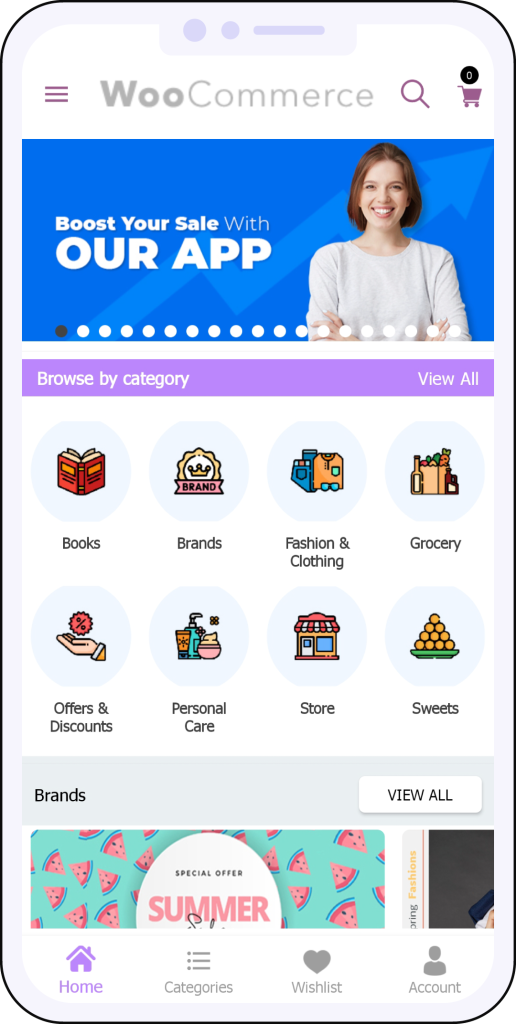 woocommerce app homepage