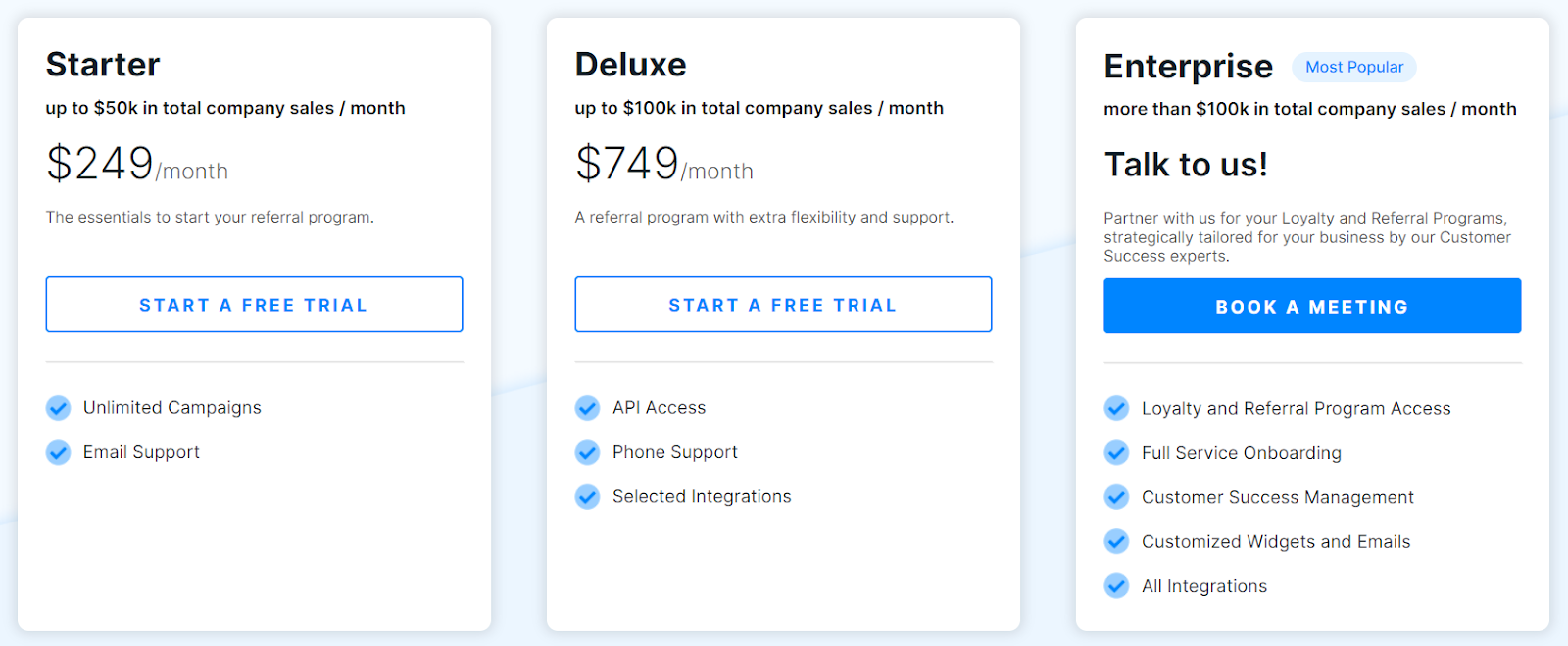 friendbuy referral pricing plans
