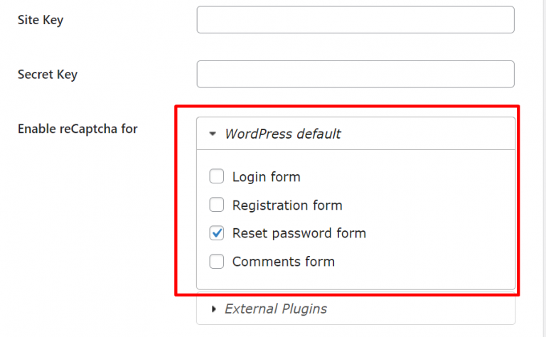 recaptcha list