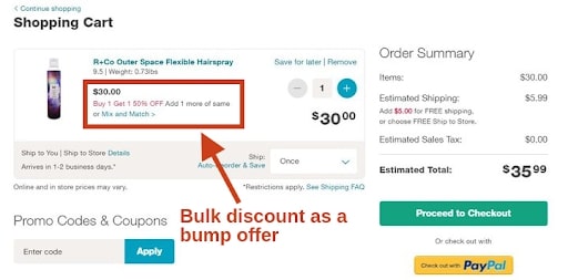 bulk discount bump offer