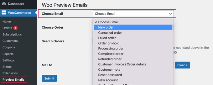 choose email