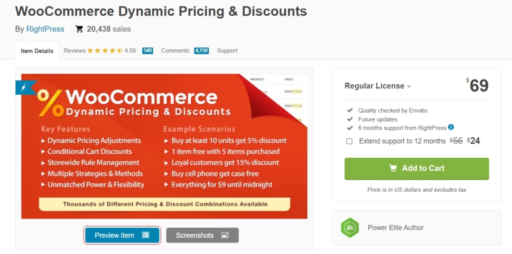 Dynamic pricing plugin example 2