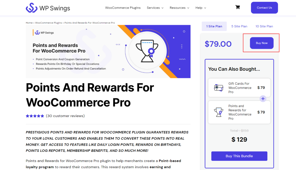 points and rewards for woocommerce product page
