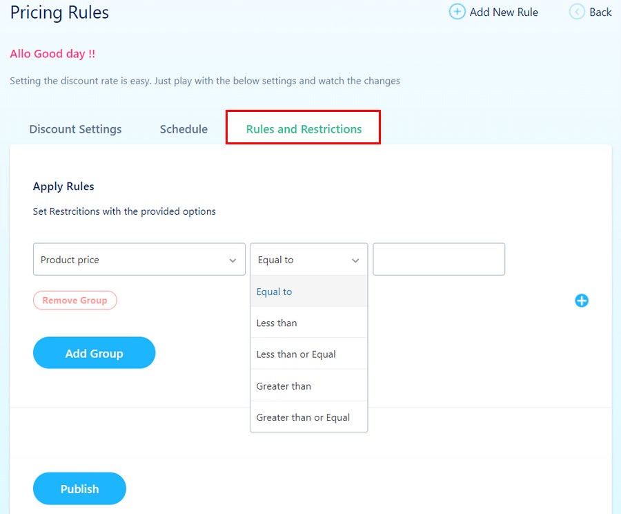 rules and restrictions for dynamic pricing