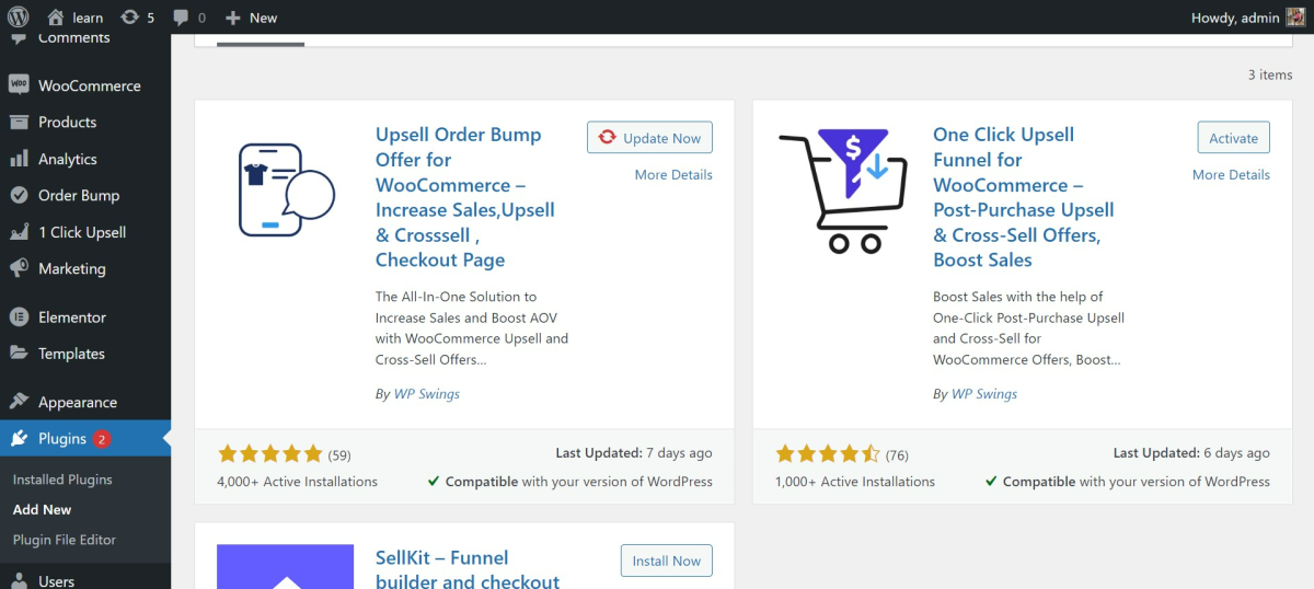 WooCommerce upsell funnel