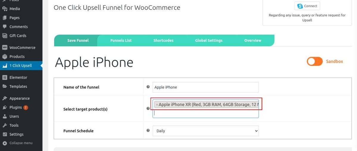 WooCommerce upsell funnel