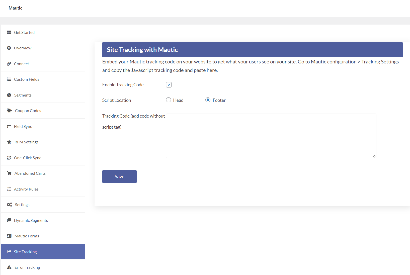 site tracking