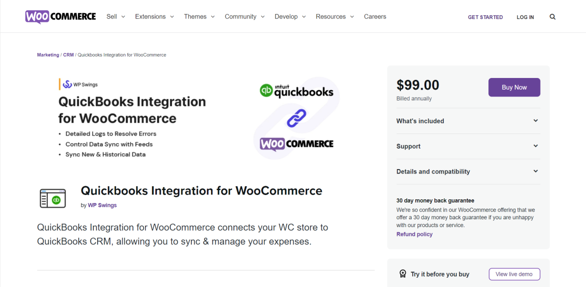 quickbooks integration for woocommerce