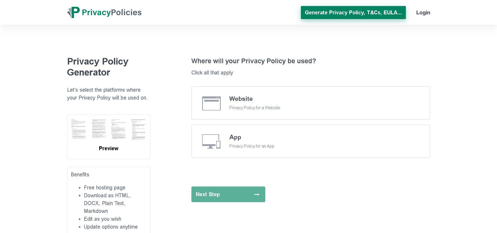 privacy policies policy generator