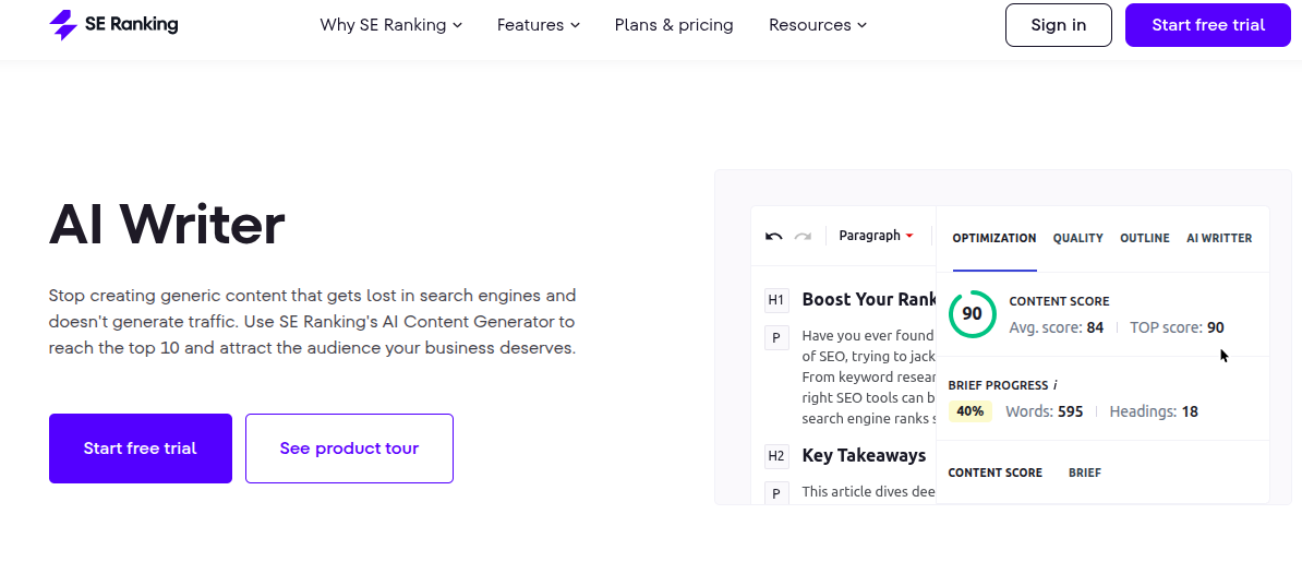 SE Ranking’s AI Writer