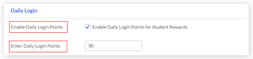 daily login points students