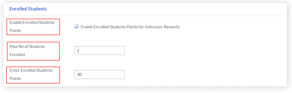 enrolled student points