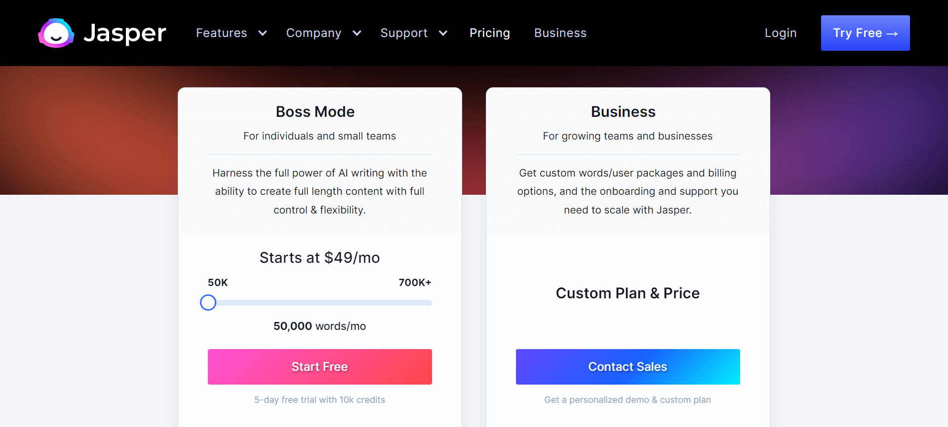 jasper pricing plans