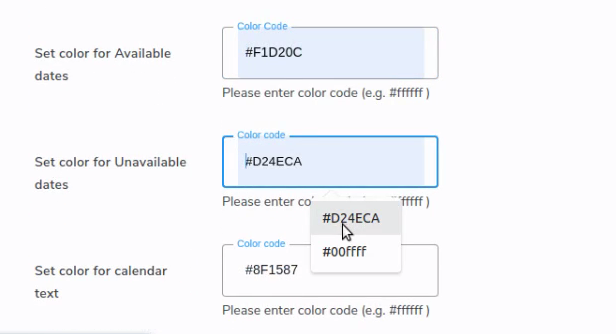 custom color codes