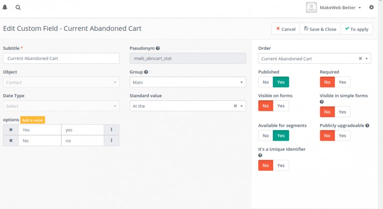 edit custom field