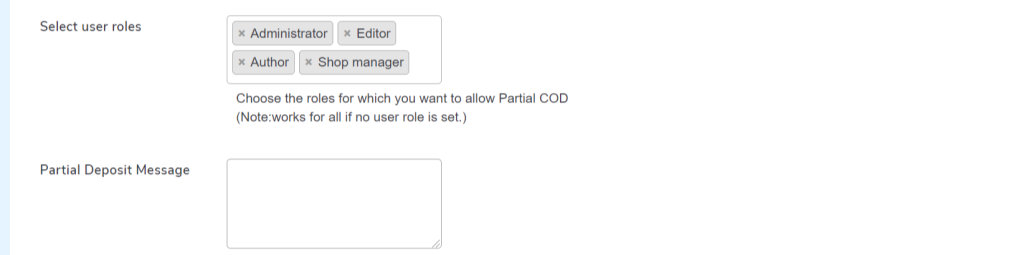partial cod user roles
