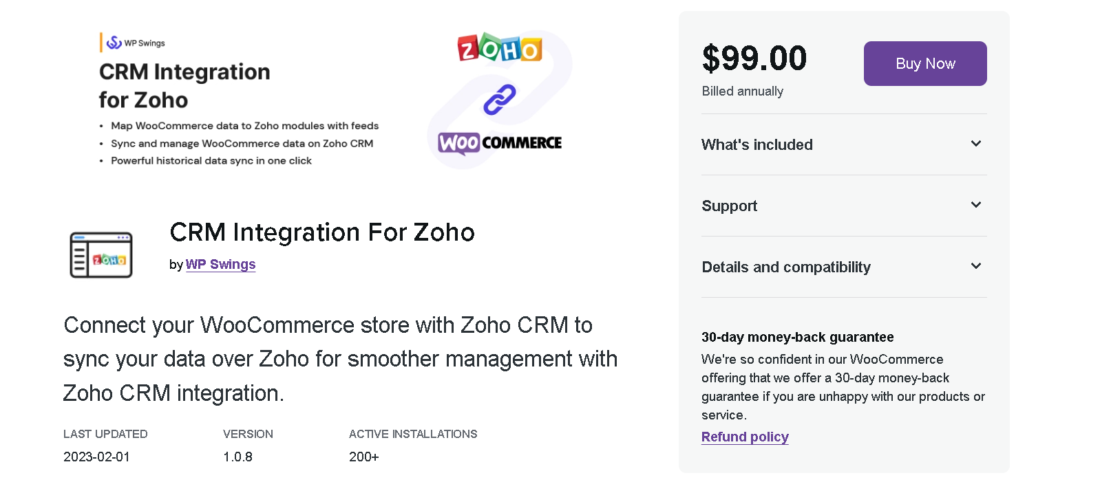 zoho product page