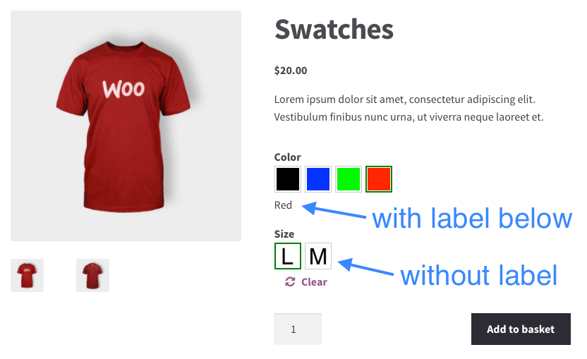add labels to your variation swatches