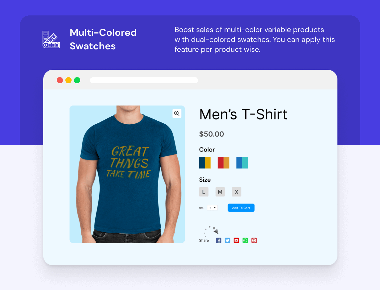 WooCommerce color, text, & image swatches