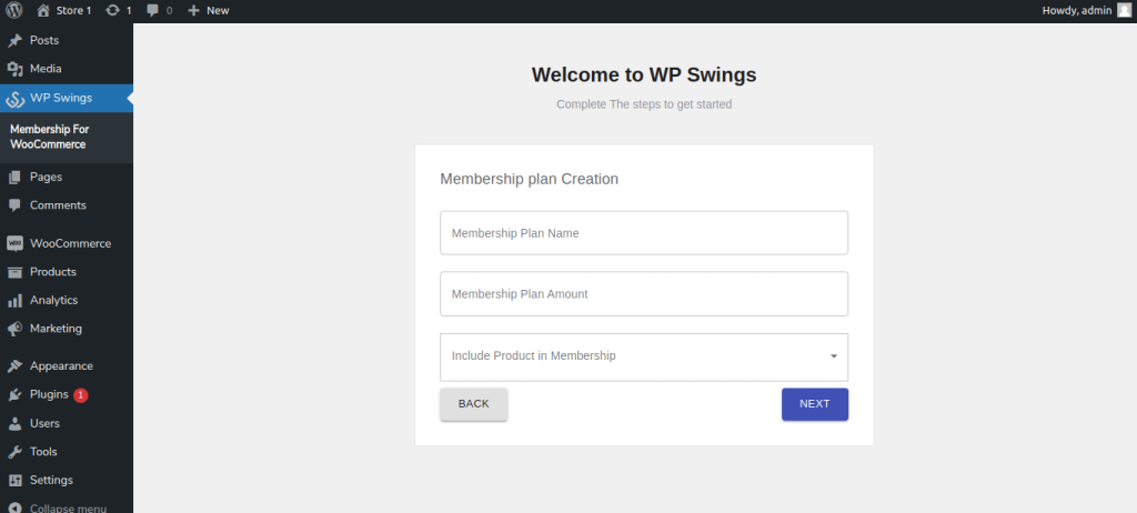 Create Membership Plan