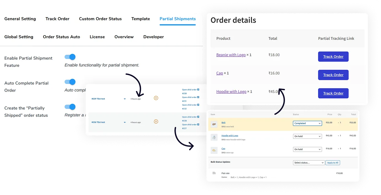 Partial Shipment Tracking