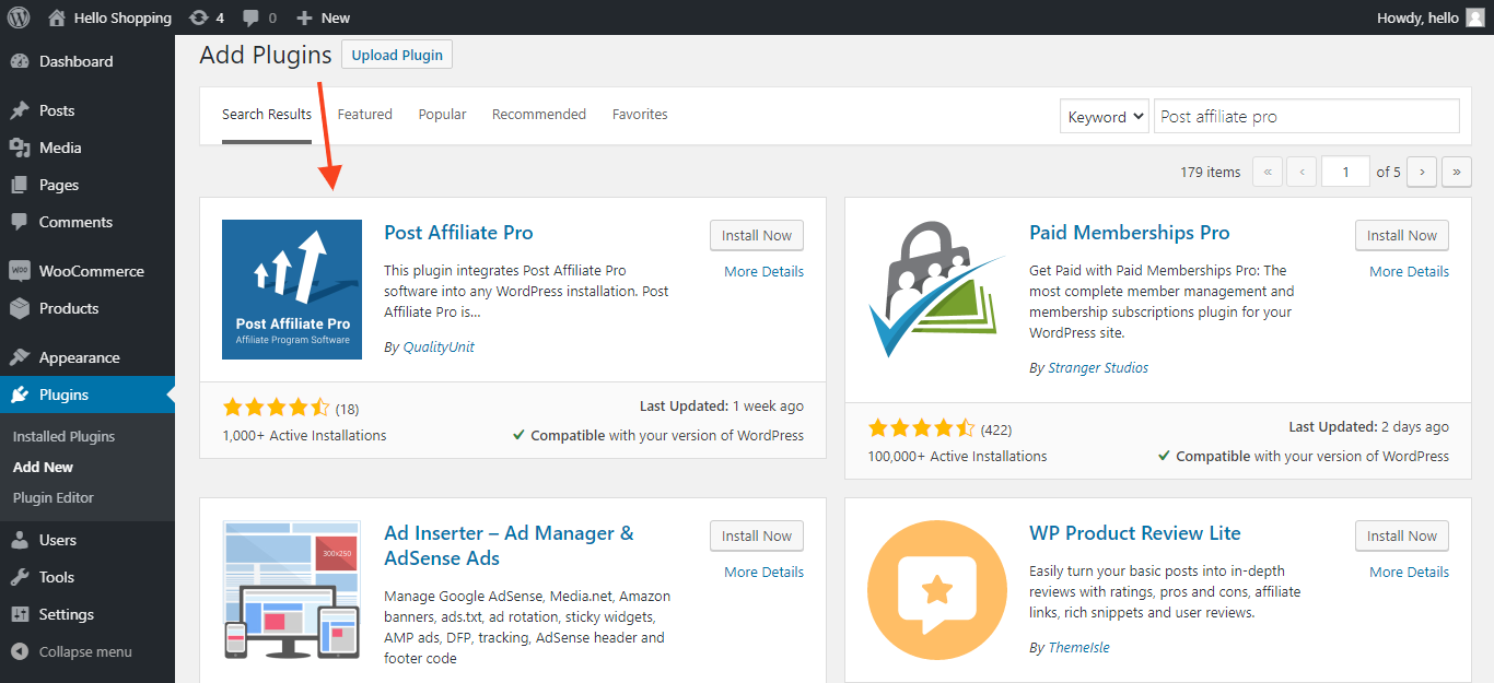 Post Affiliate Pro Plugin