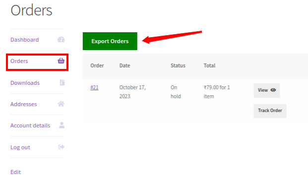 Export Order Button