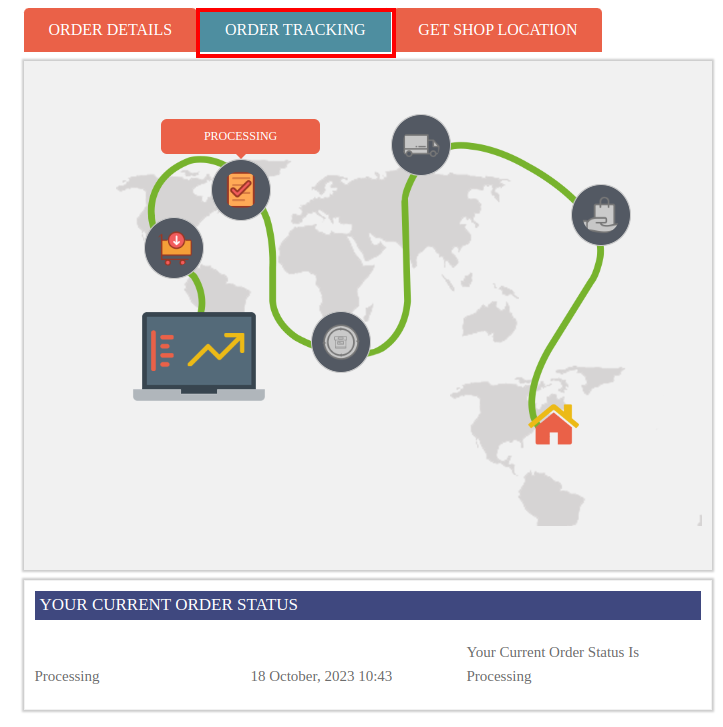 Order Tracking Tab