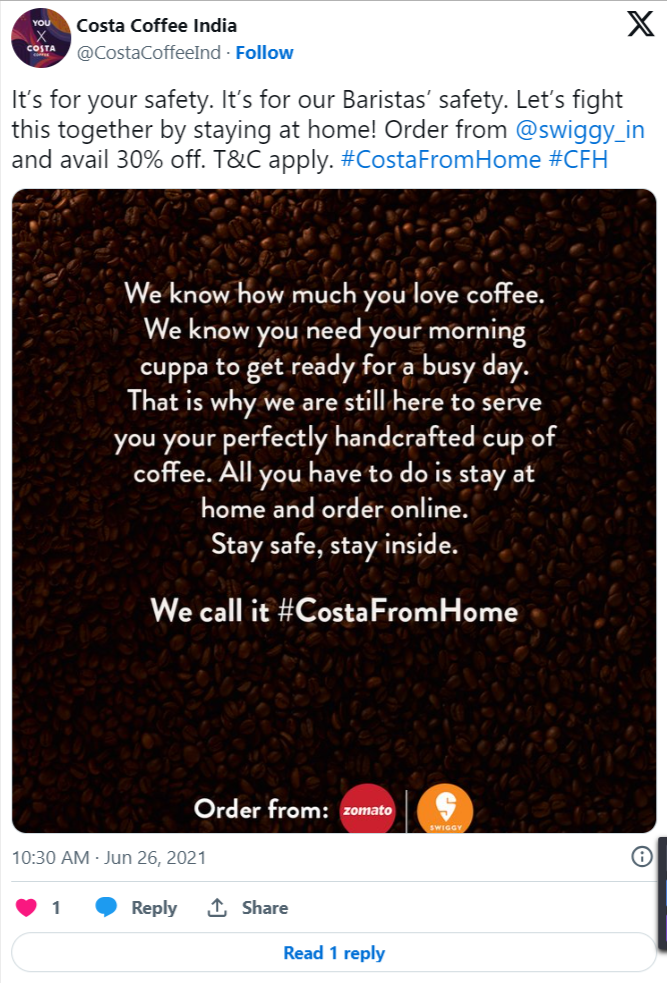 cost coffee hashtag
