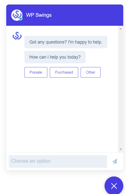 live chat option