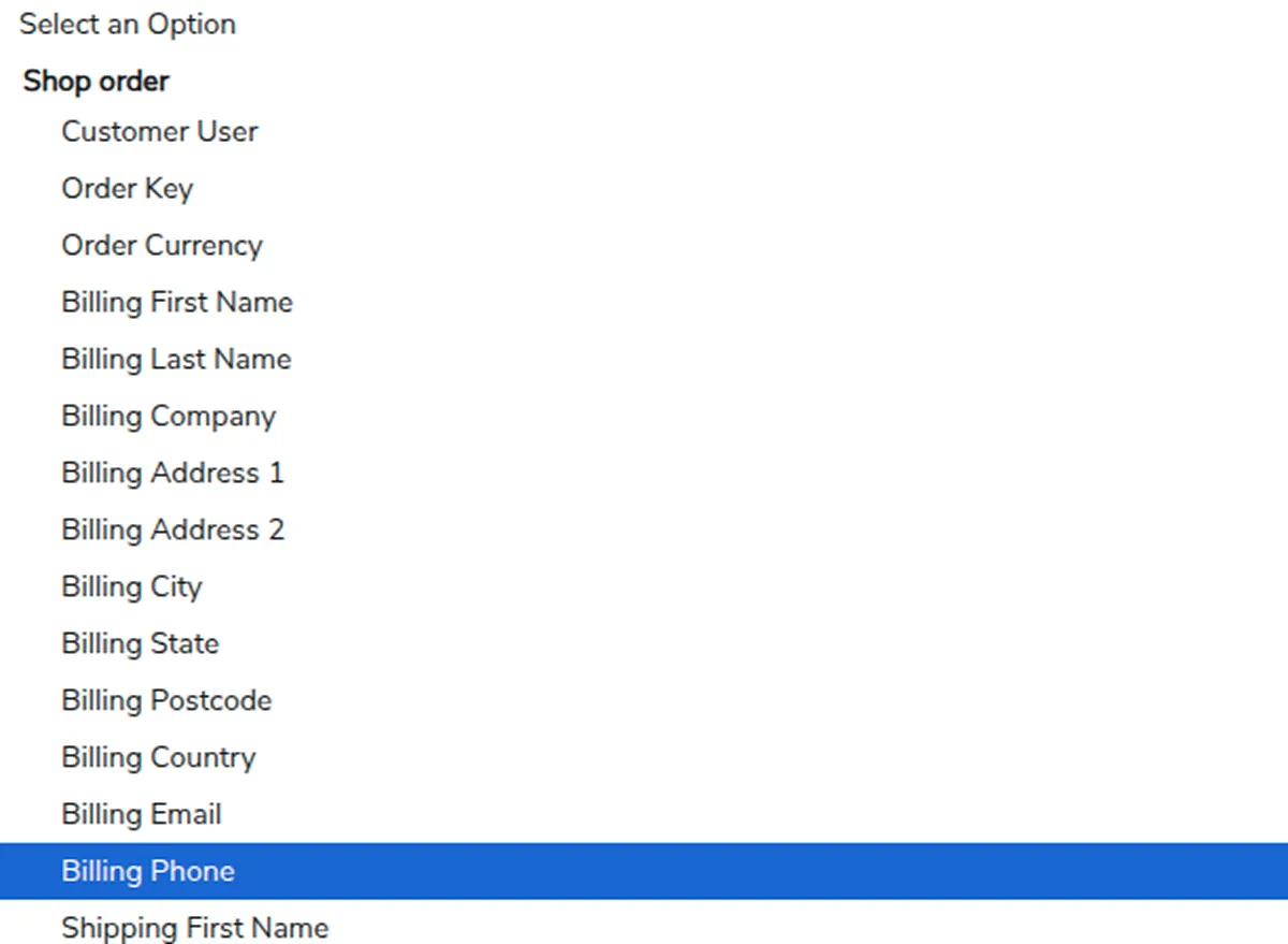 Field Values Related To Orders