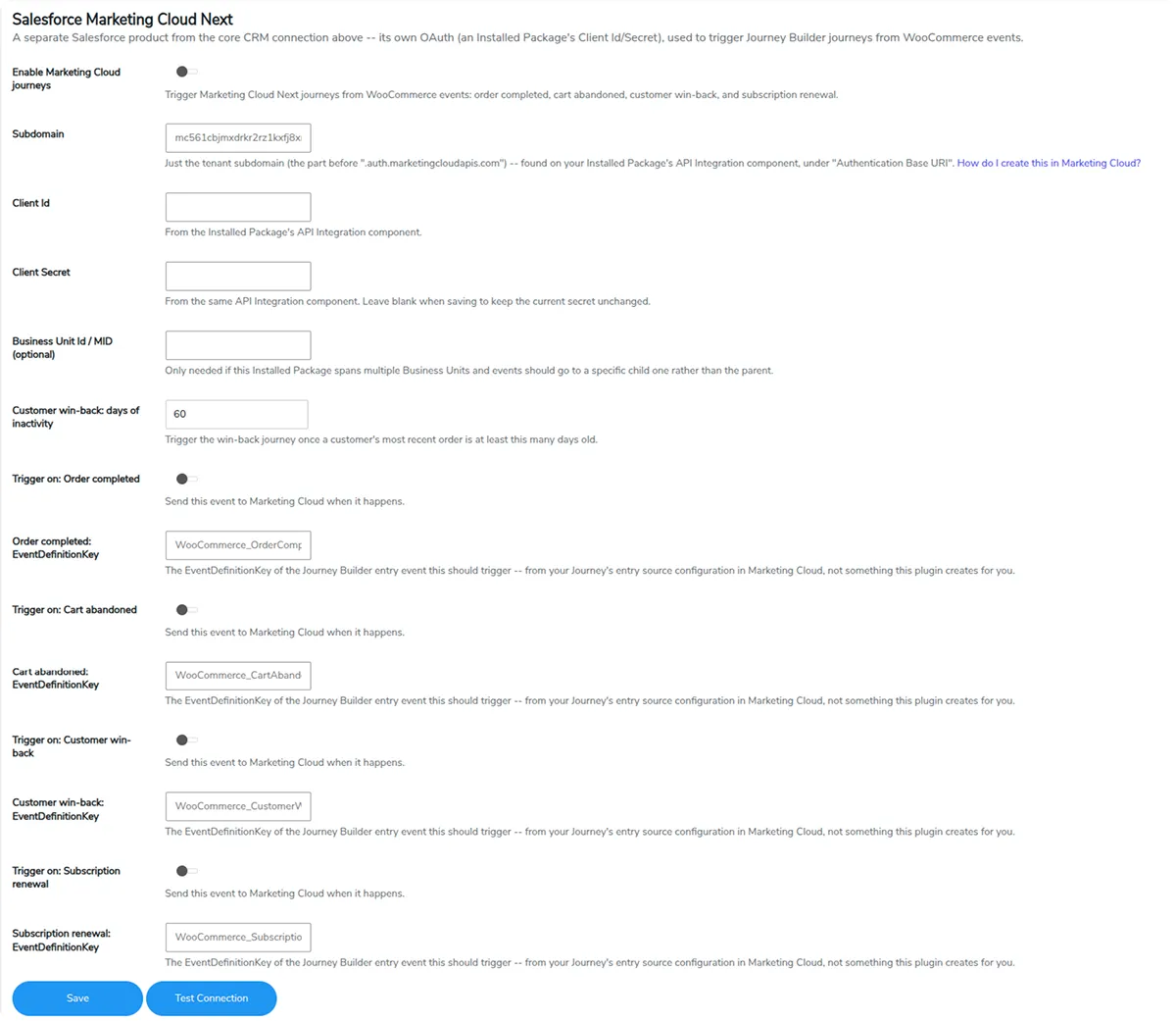 Salesforce Marketing Cloud Next Integration