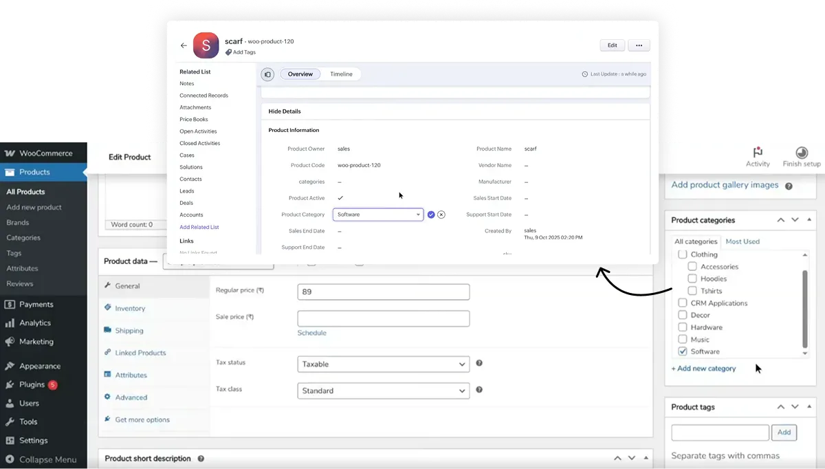 Sync Product Categories from Zoho