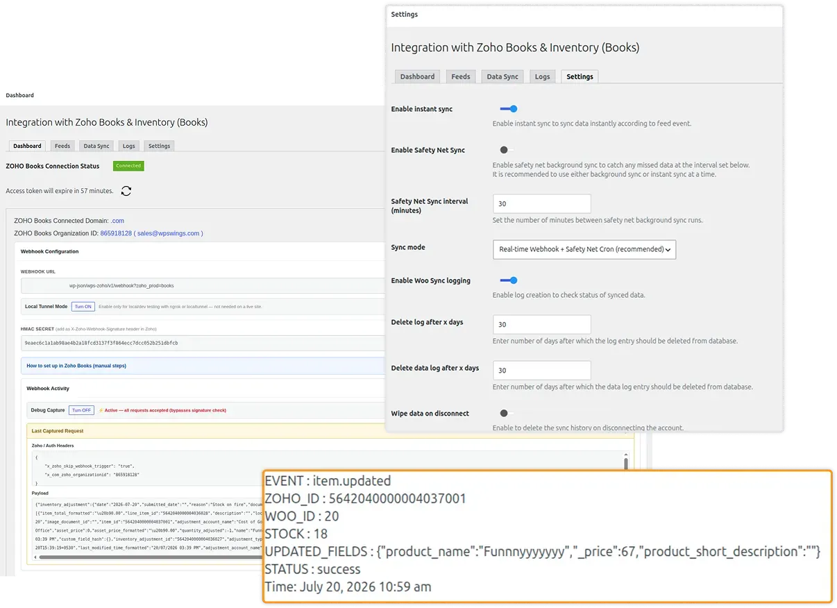 Instant Stock Sync Using Webhook From Zoho to WooCommerce