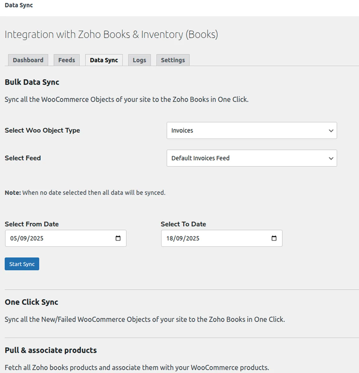 Sync Data in Bulk by Date Range