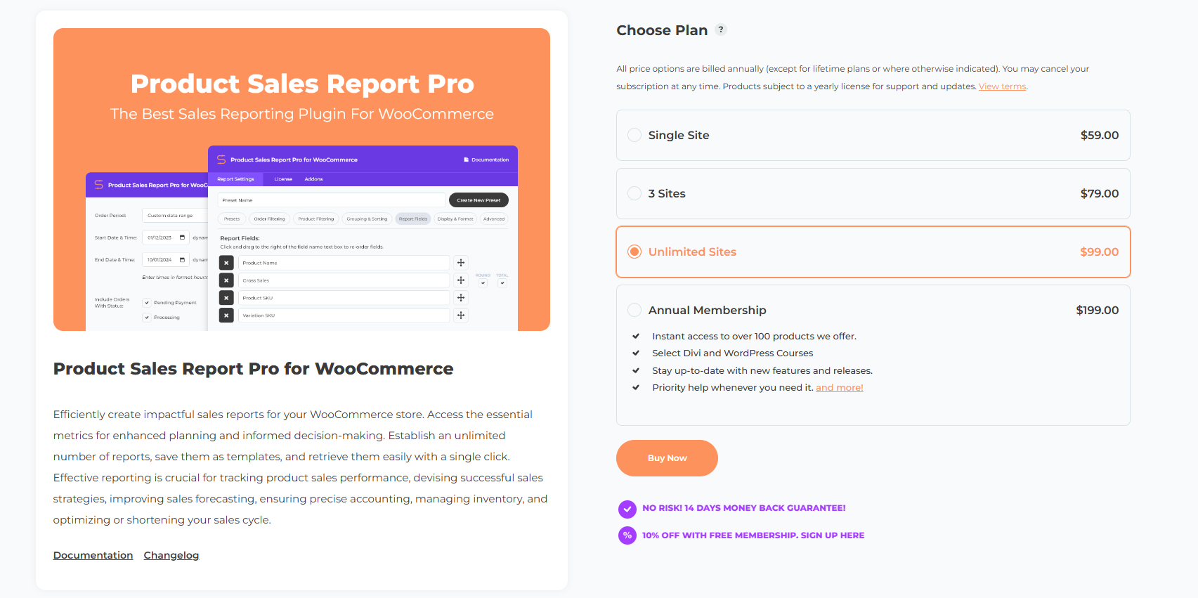 Product Report Plugin