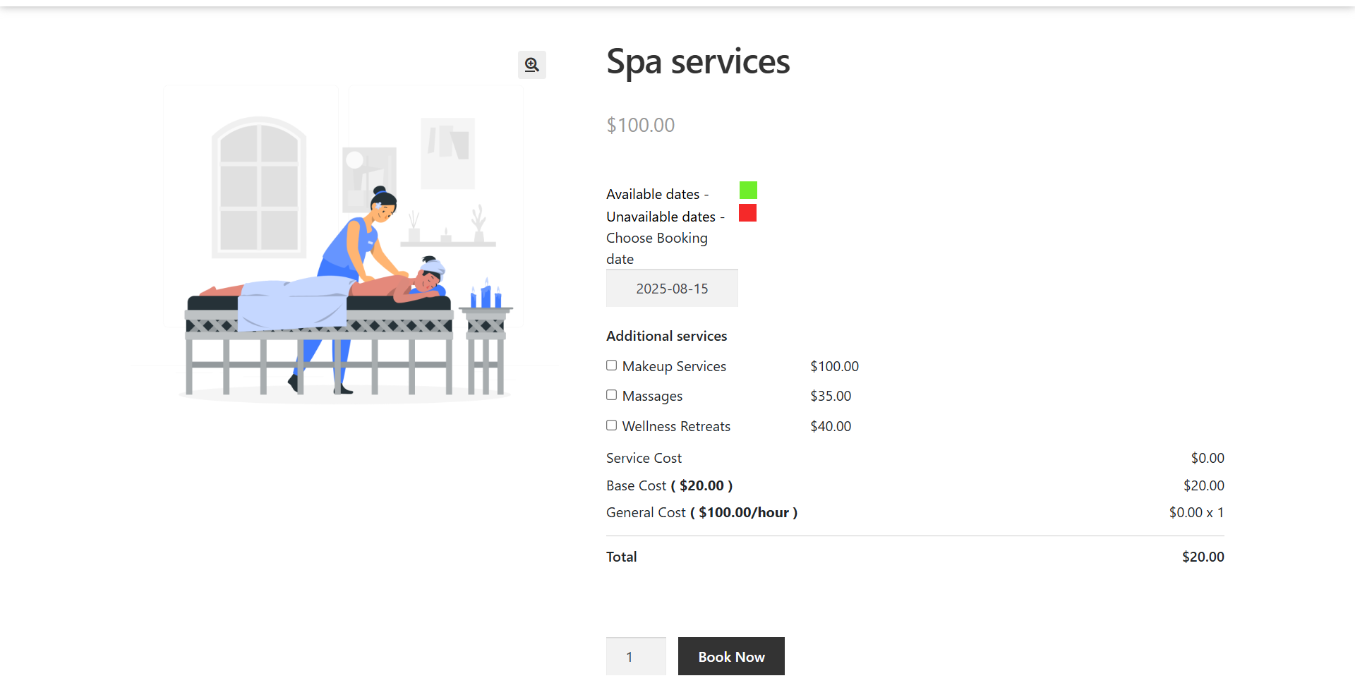spa services wordpress