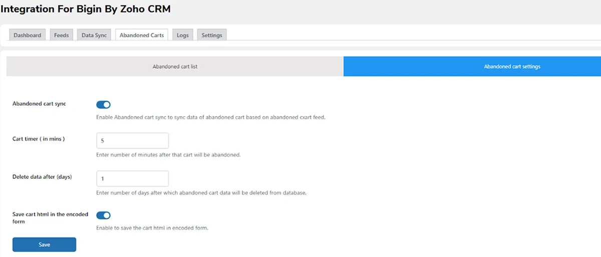 Sync Abandoned Cart Details